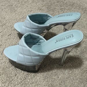 Cape Robbin Quilted Clear Platform Heels